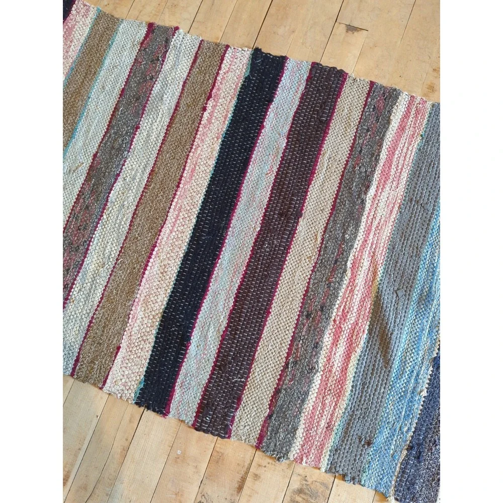 Antique Imported‎ Swedish HandMade Rag Rug Runner (24 x 181 inches )